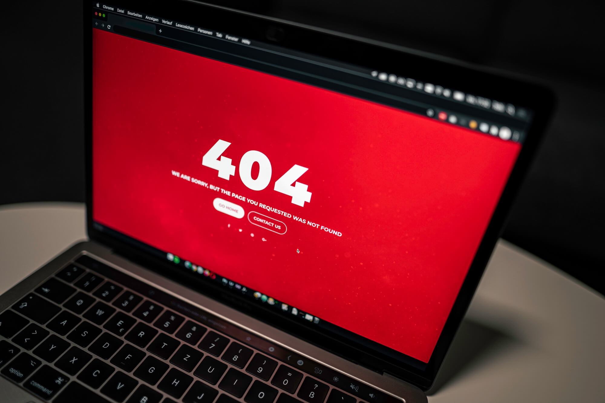 Ansicht einer schlecht optimierten 404-Fehlerseite