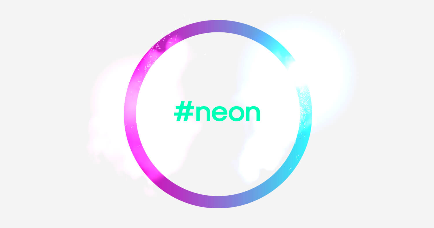 Ein Kreis mit Neon-Farben