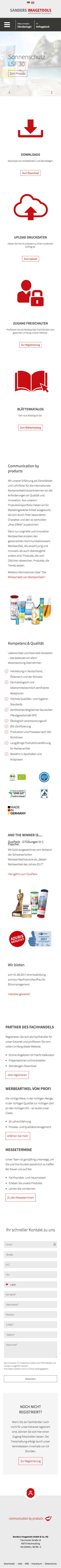 Startseite von www.imagetools.com in der mobilen Ansicht (Mobile)