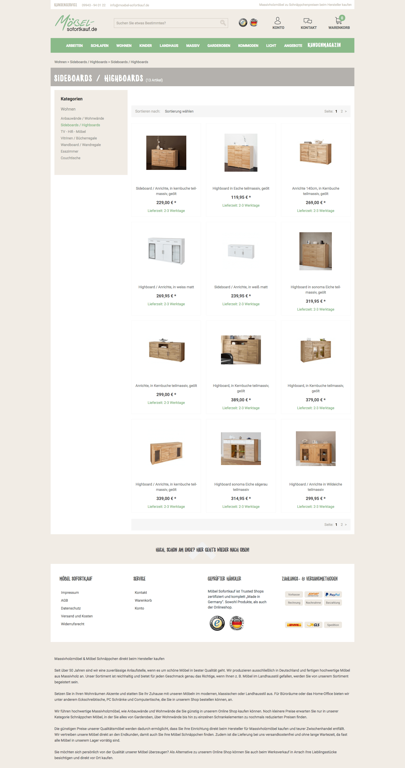 Möbel Sofortkauf am Desktop (Desktop)