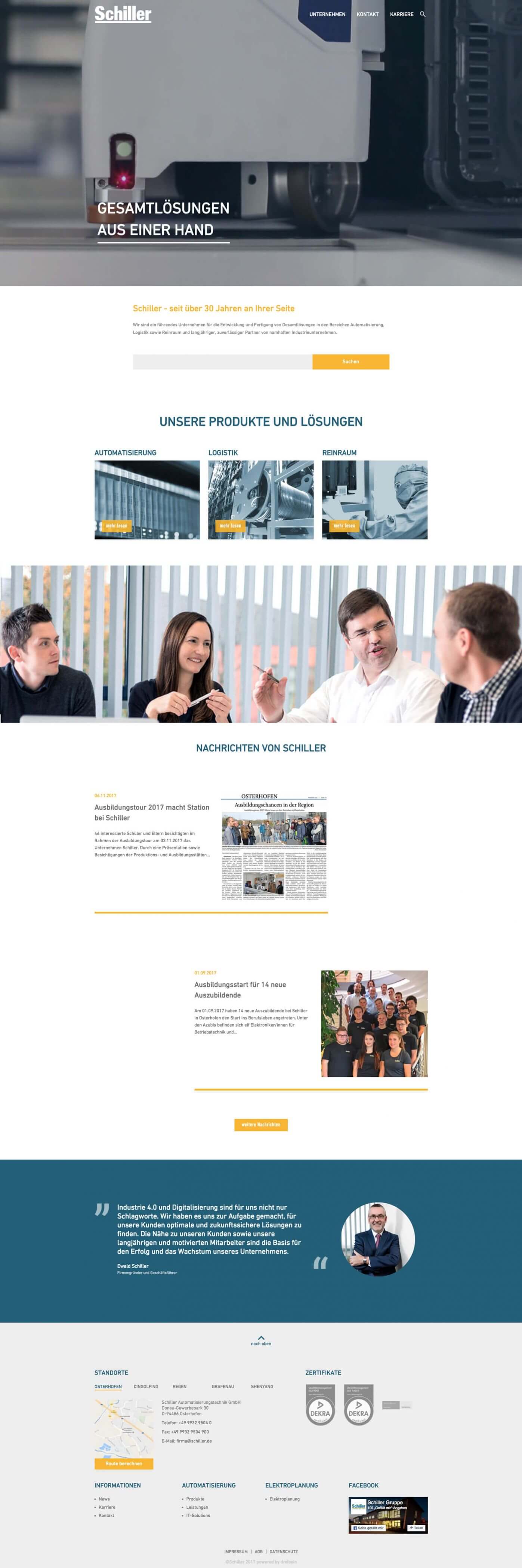 Desktop Darstellung von schiller.de (Desktop)