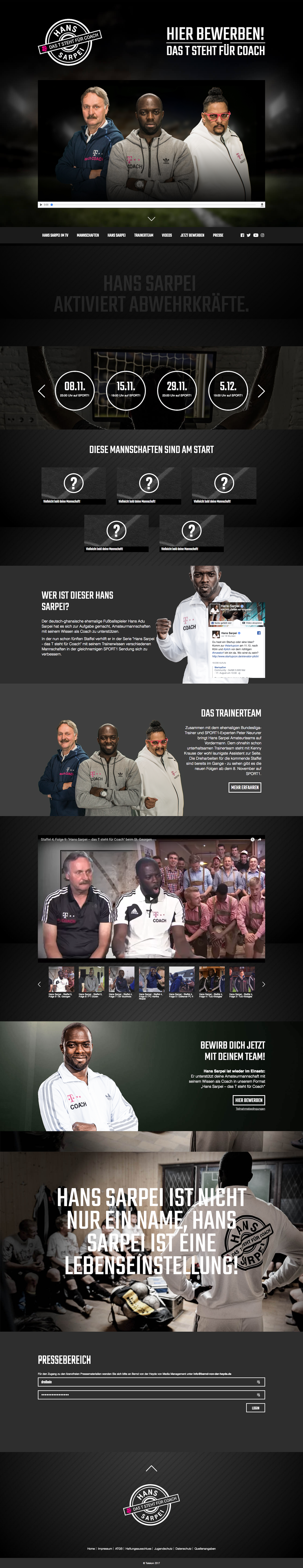 Startseite von Hans Sarpei, daststehtfuercoach.de in der Desktop-Ansicht (Desktop)