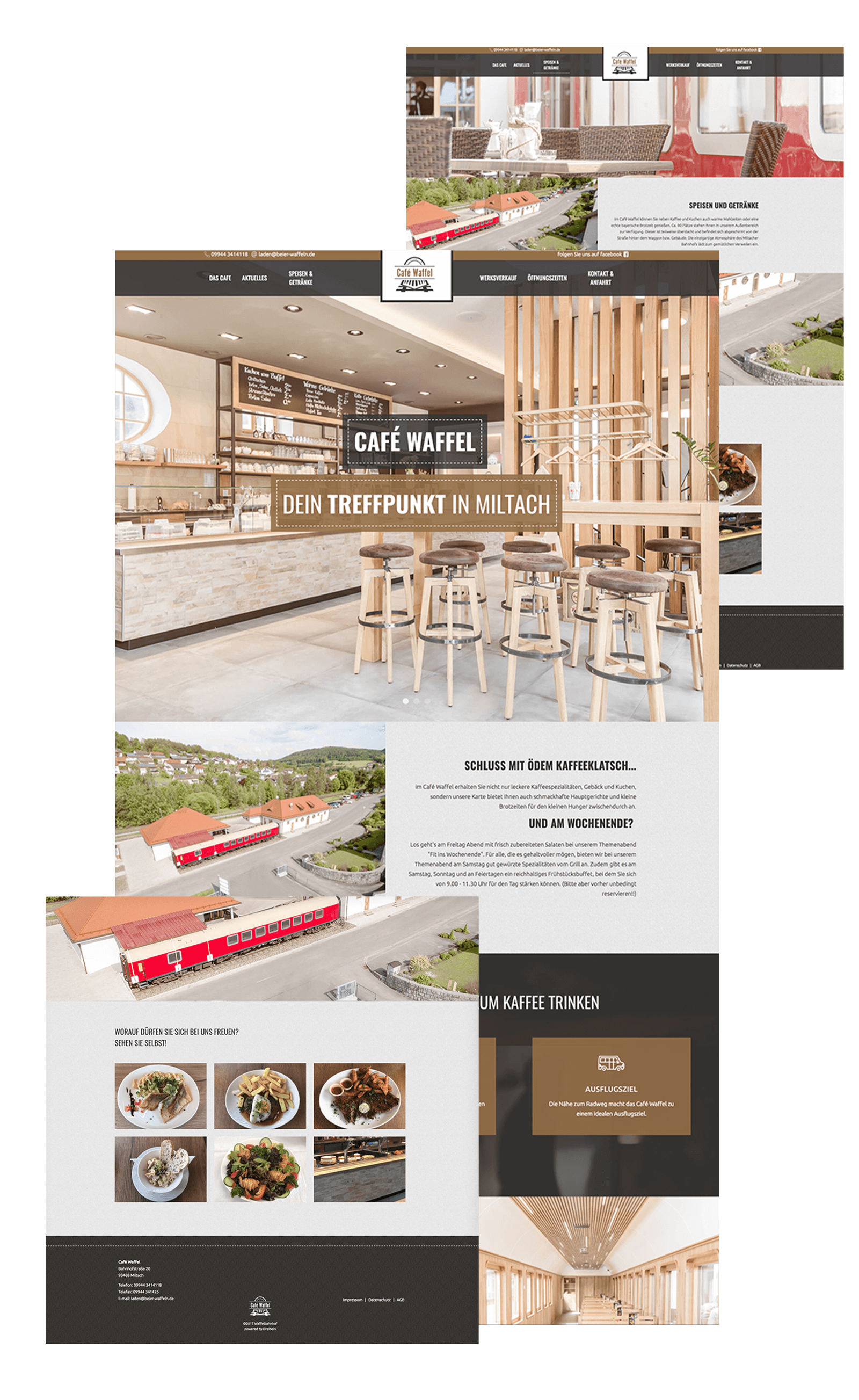 Ansichten der waffelbahnhof.de-Website