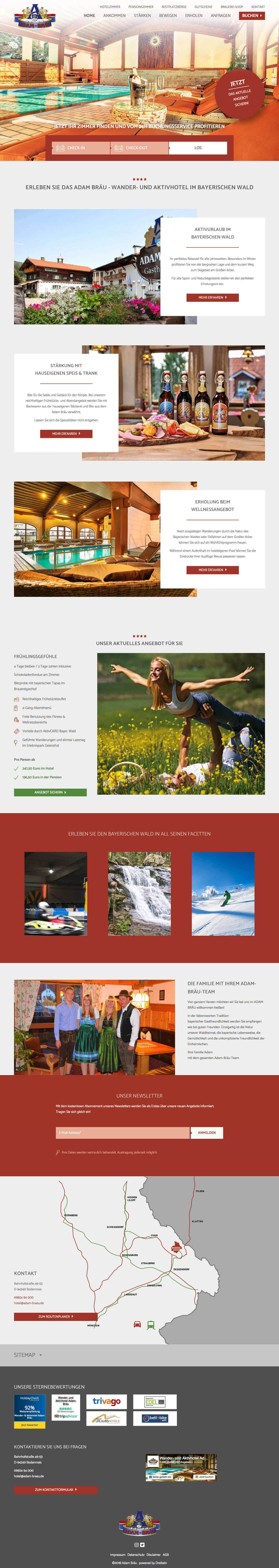 Desktop-Ansicht der Website adam-braeu.de (Desktop)