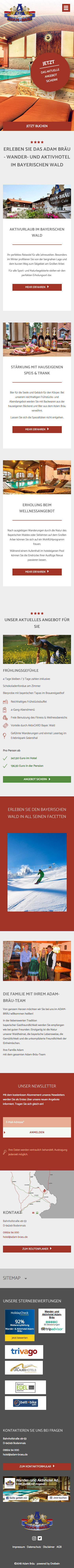 Mobile Ansicht der Website adam-braeu.de (Mobile)