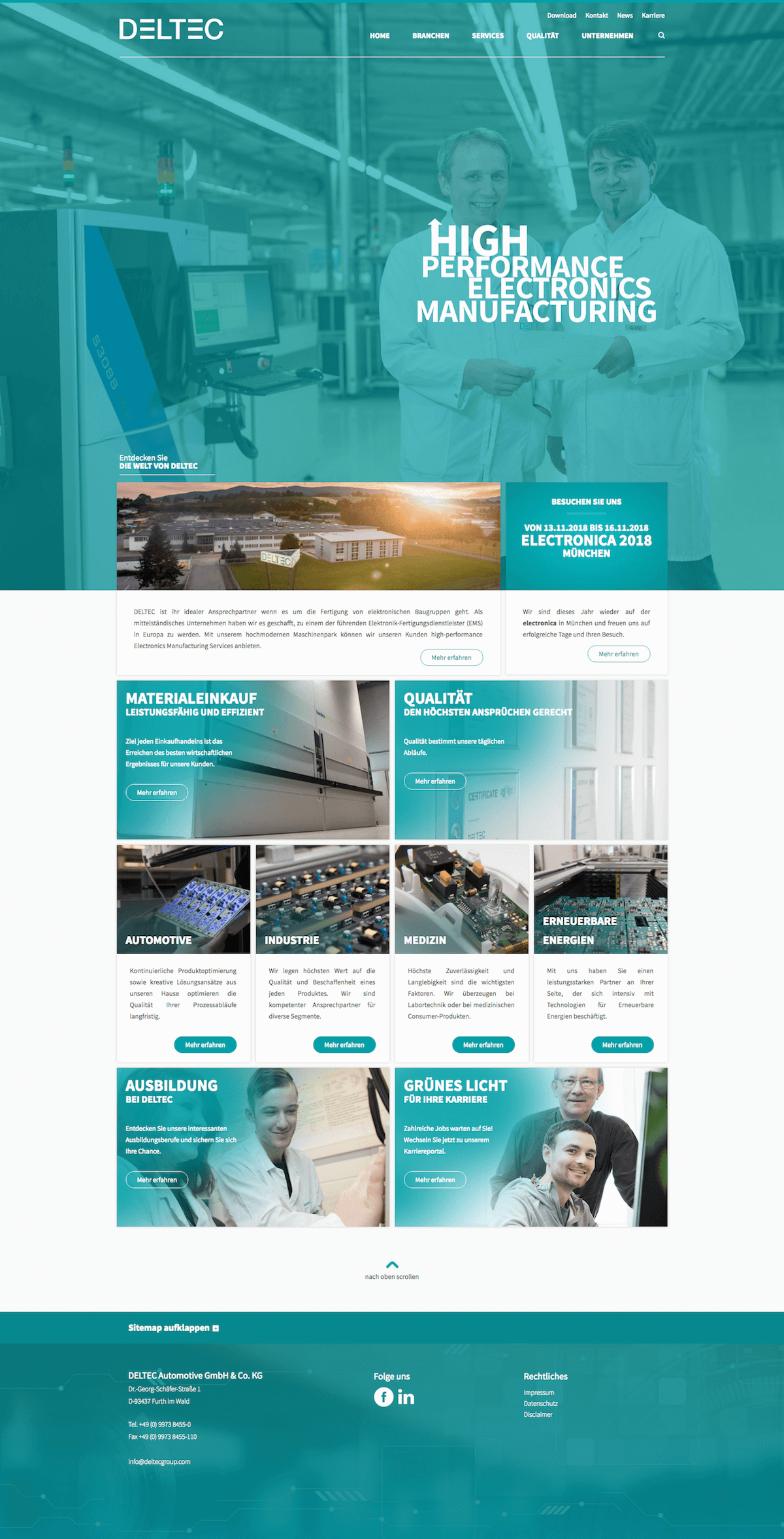 Desktop-Ansicht der Website deltecgroup.com (Desktop)
