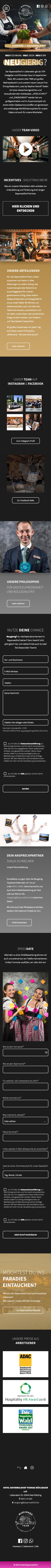 Screenshot der Startseite mobil von Mideinand im Bayerwaldhof (Mobile)