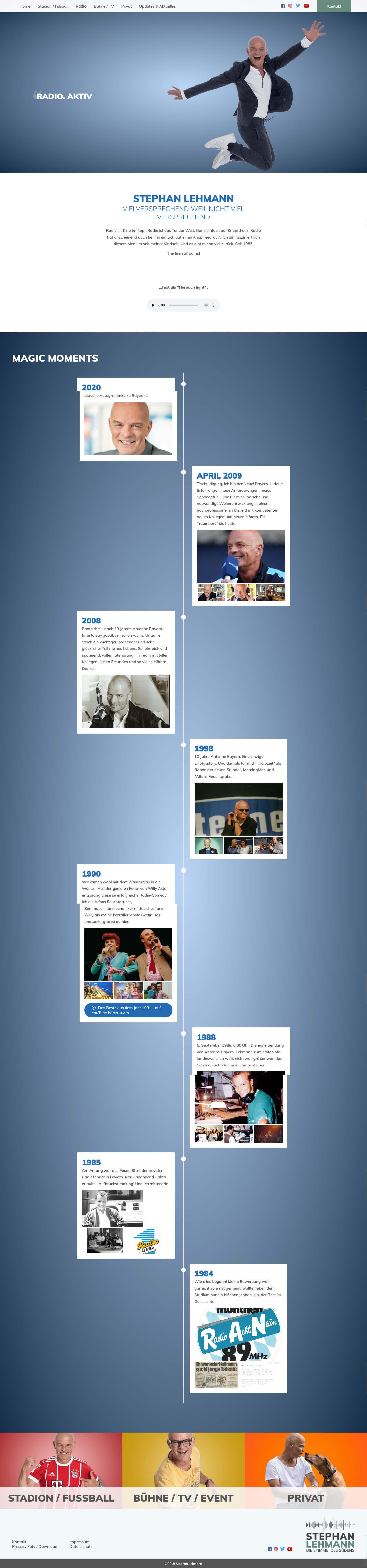 Radio-Seite der Website stephanlehmann.de (Desktop)