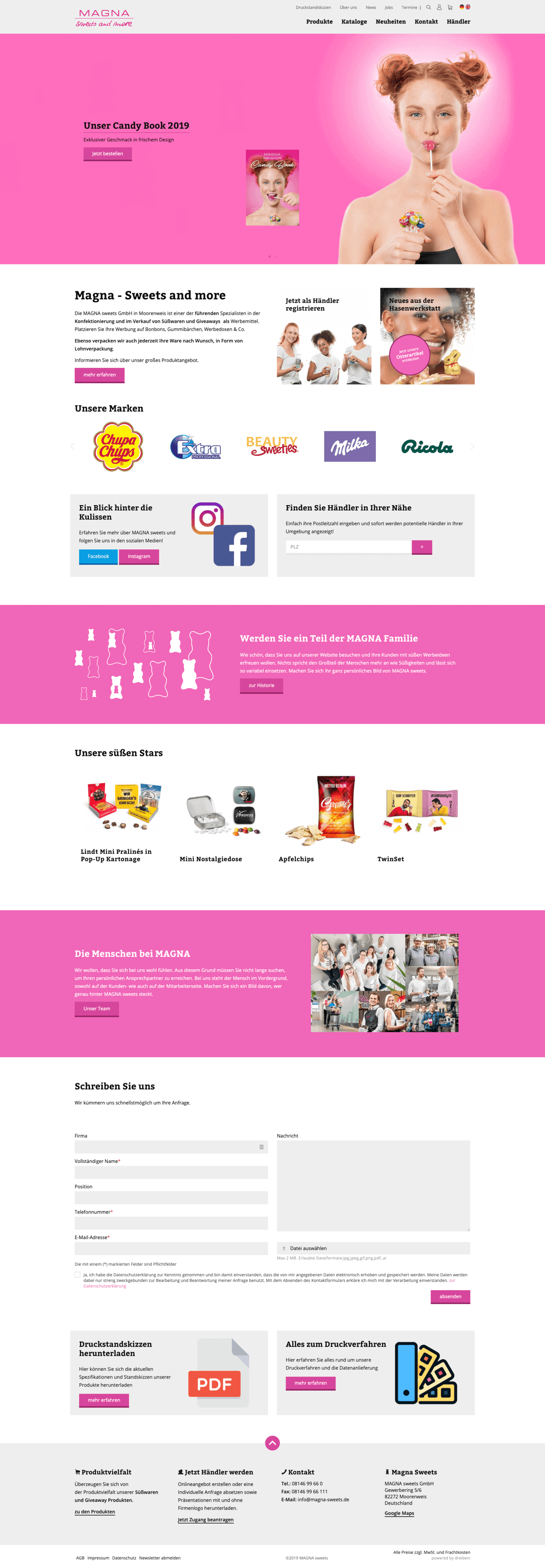 Desktop-Ansicht der Website magna-sweets.de (Desktop)