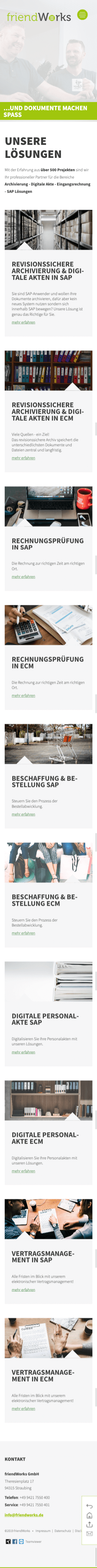 Mobile Ansicht der Lösungen der friendWorks GmbH (Mobile)