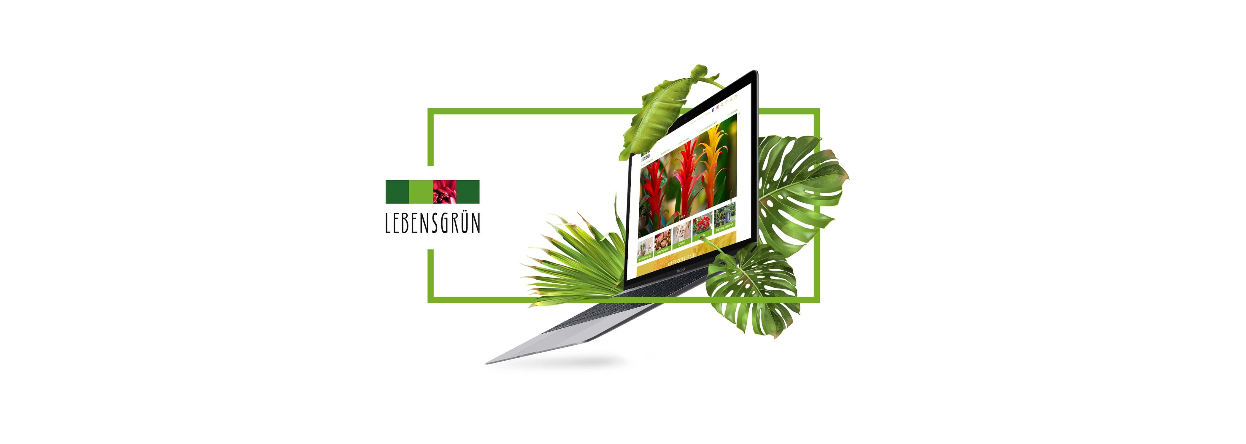 MockUp der Website der Firma Lebensgrün aus Schwandorf