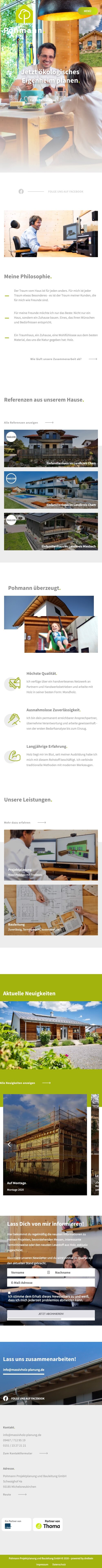 Screenshot der mobilen Website der Pohmann Projektplanung und Bauleitung GmbH (Mobile)