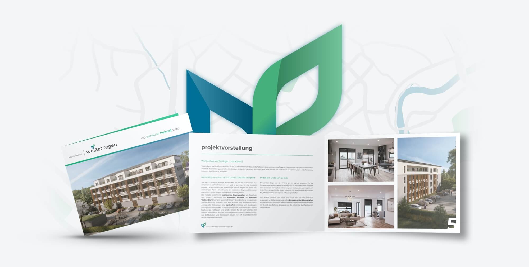 Broschüre der Wohnanlage Weißer Regen