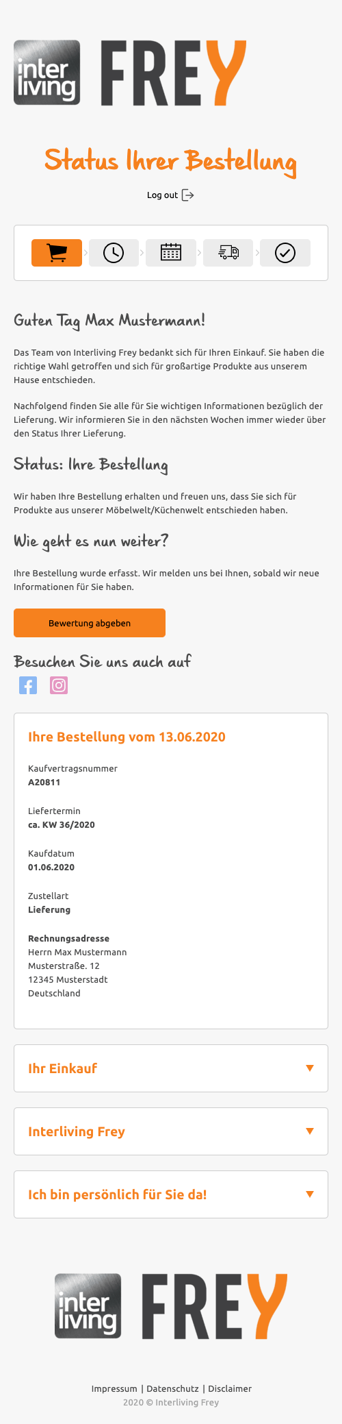 Mobile Ansicht der Seite www.mein-interliving.de (Mobile)